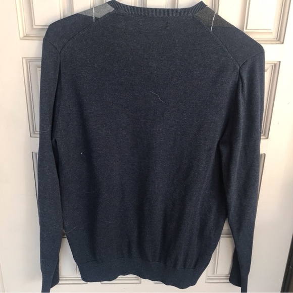 Claiborne Ladies Argyle Sweater Gray SzM Long Sleeves 100% Cotton - Picture 2 of 7